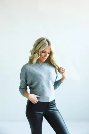 Off Shoulder Ribbed Knit Sweater