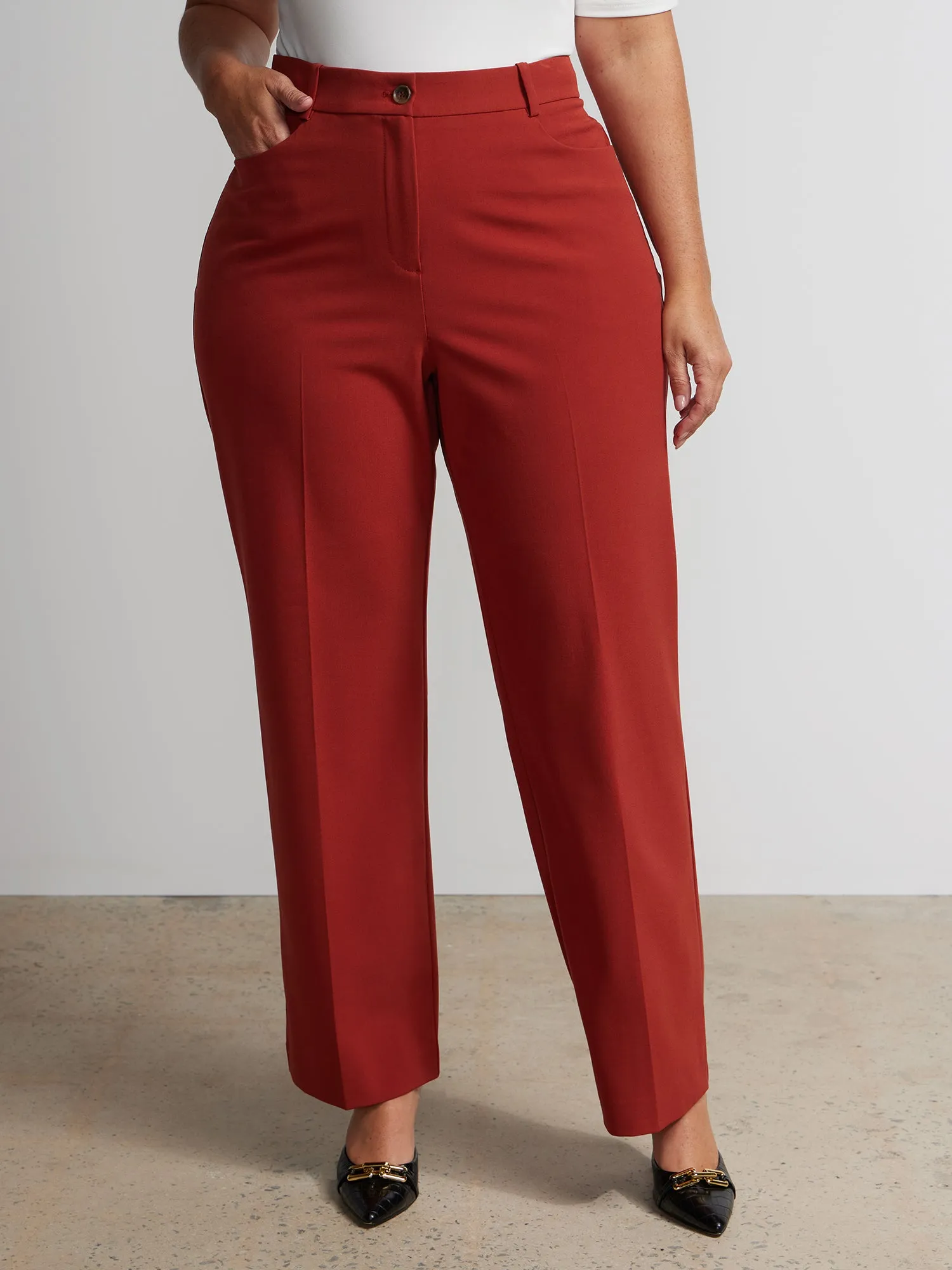 Plus Tailored Straight Leg Pants