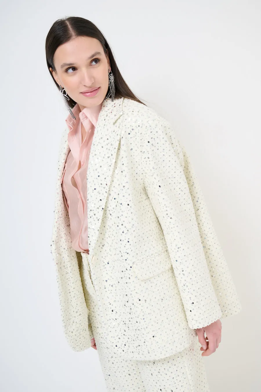 Sequin-embellished blazer with structured fit wholesale