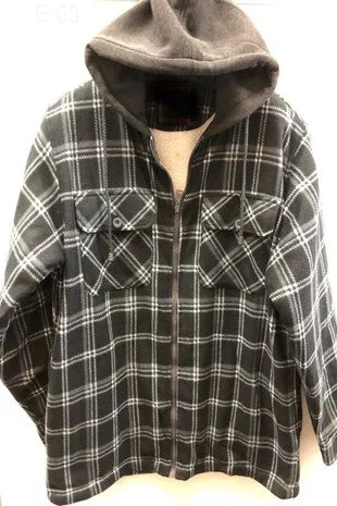 Sherpa Lined Black Flannel Jacket