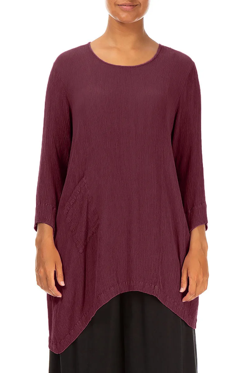 Side Pocket Merlot Silk Viscose Tunic