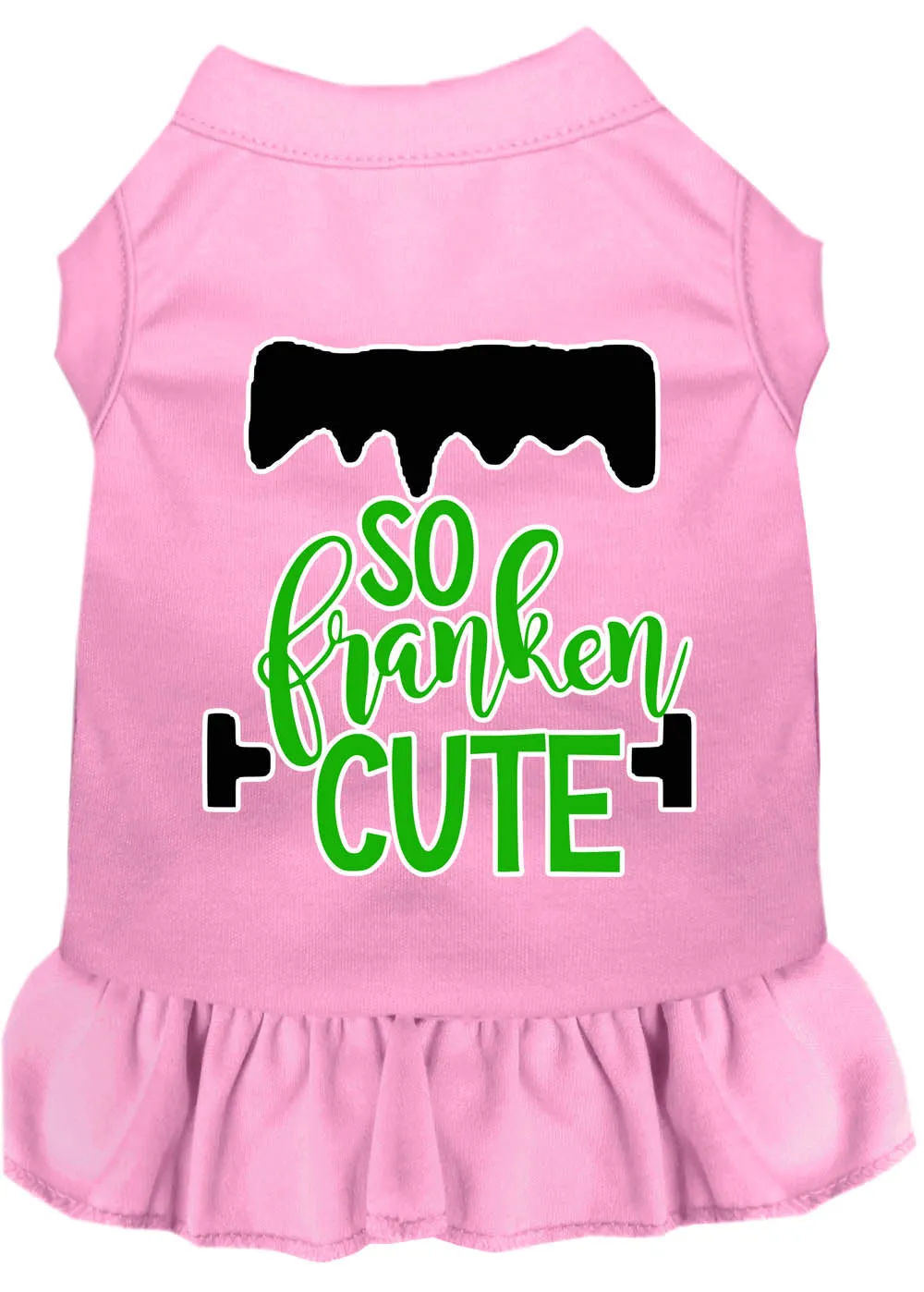 So Franken Cute Screen Print Dog Dress Light Pink Med