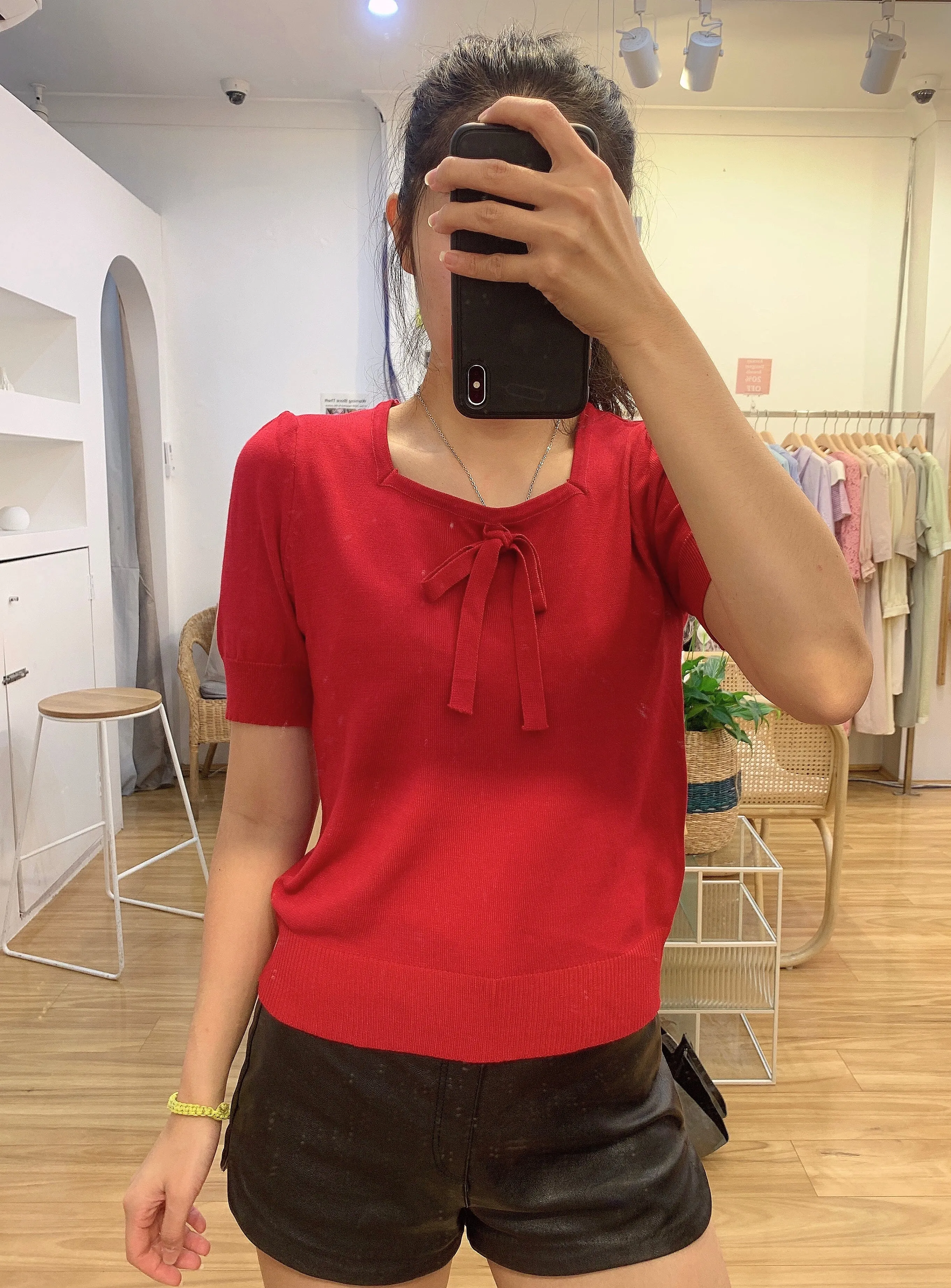 Square Collar Cotton Top