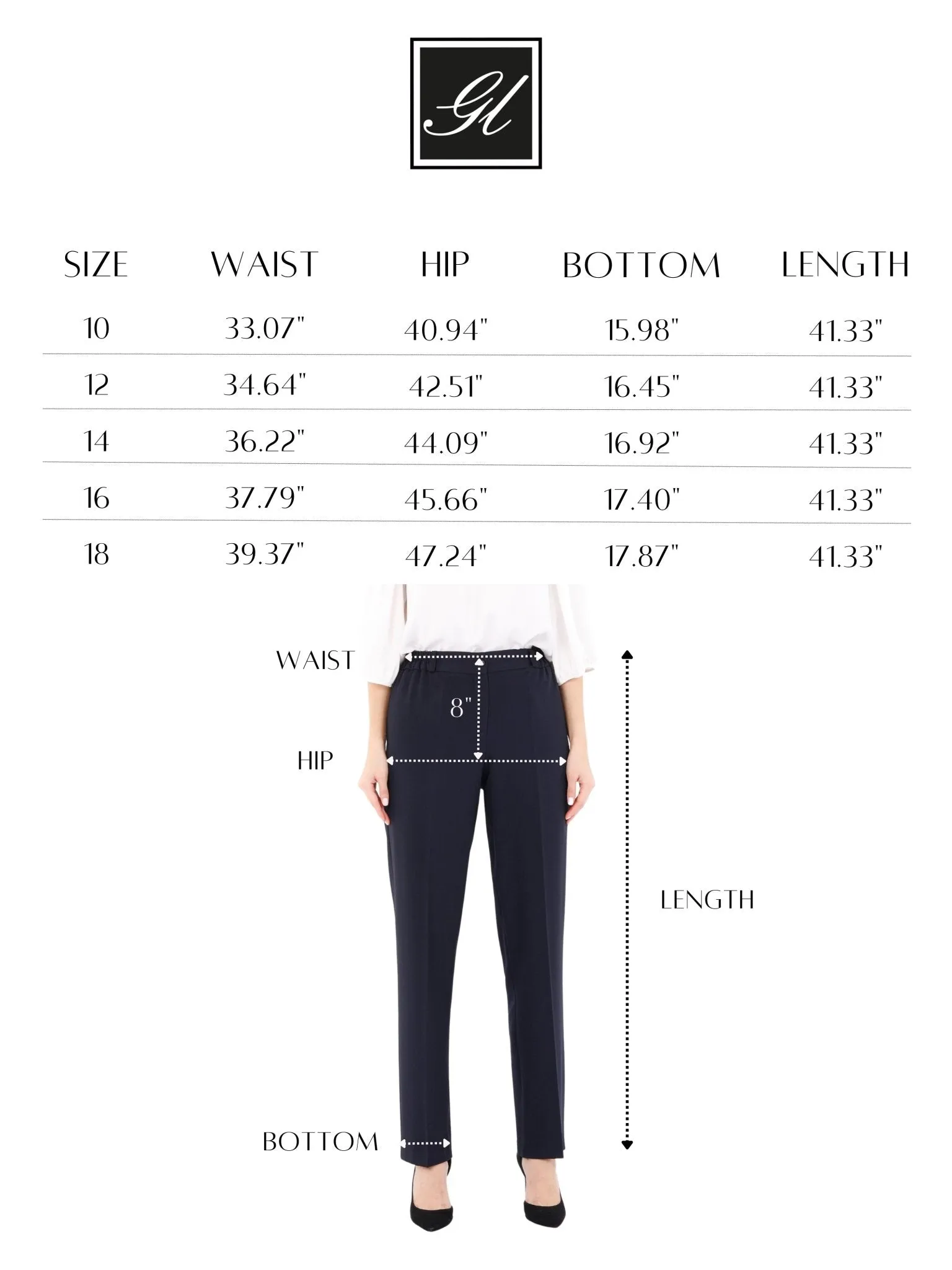 Straight Pants with Elastic Waistband and Zipper Combined