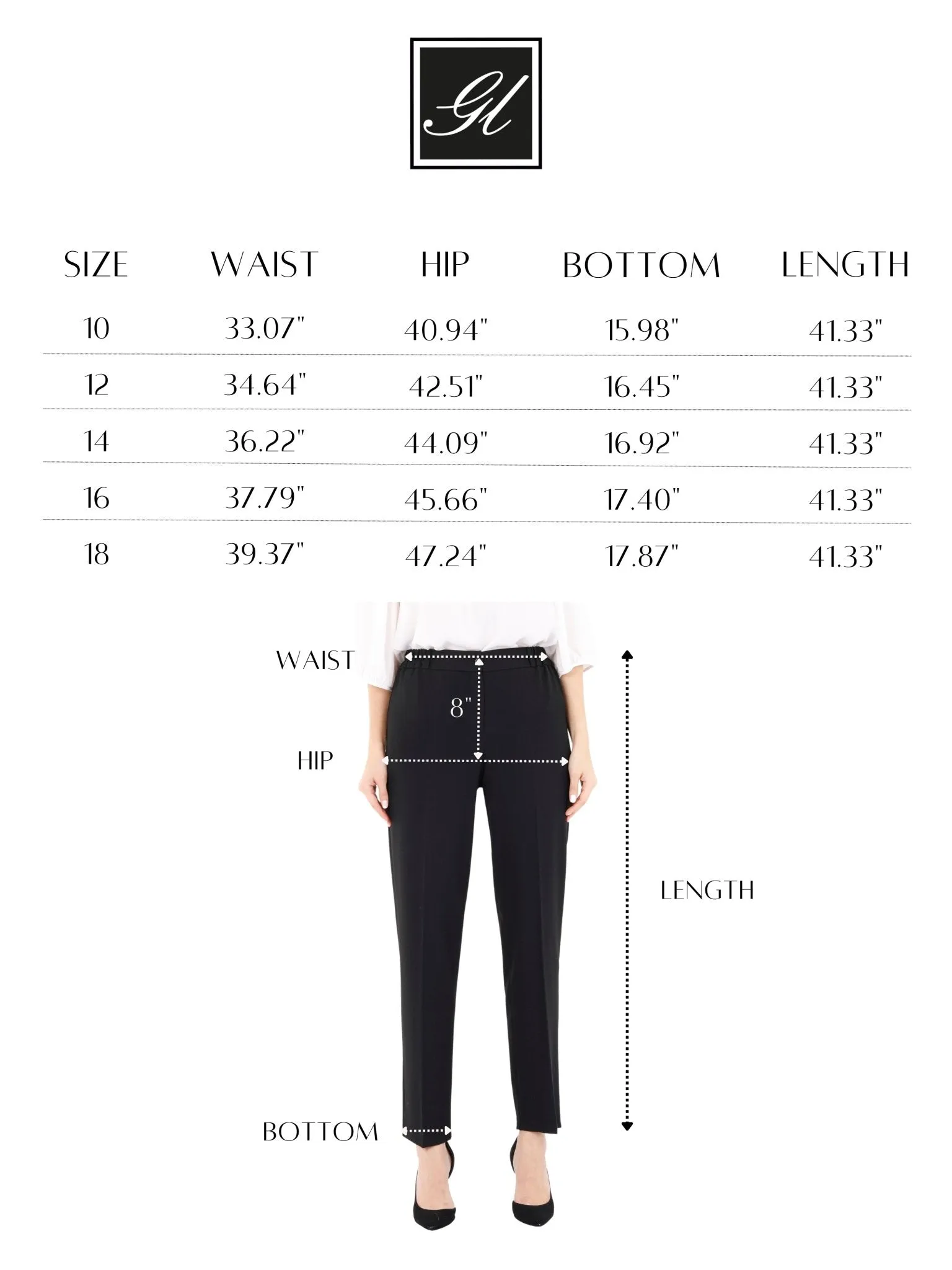 Straight Pants with Elastic Waistband and Zipper Combined