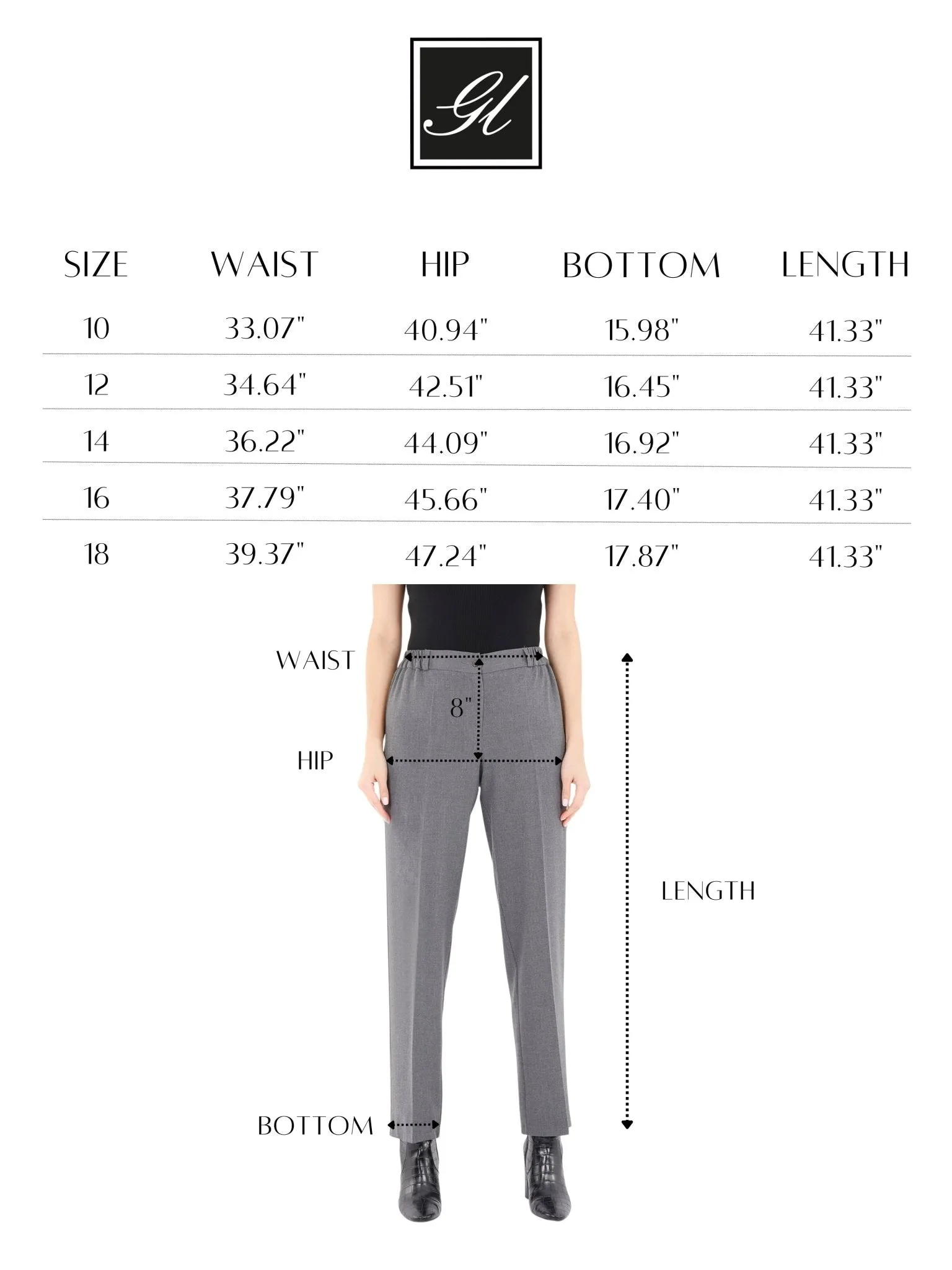 Straight Pants with Elastic Waistband and Zipper Combined