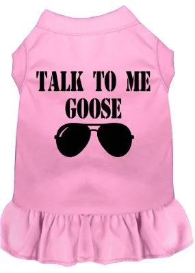 Talk To Me Goose Screen Print Dog Dress Light Pink Xs (8)