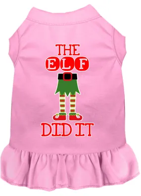 The Elf Did It Screen Print Dog Dress Light Pink Xxl