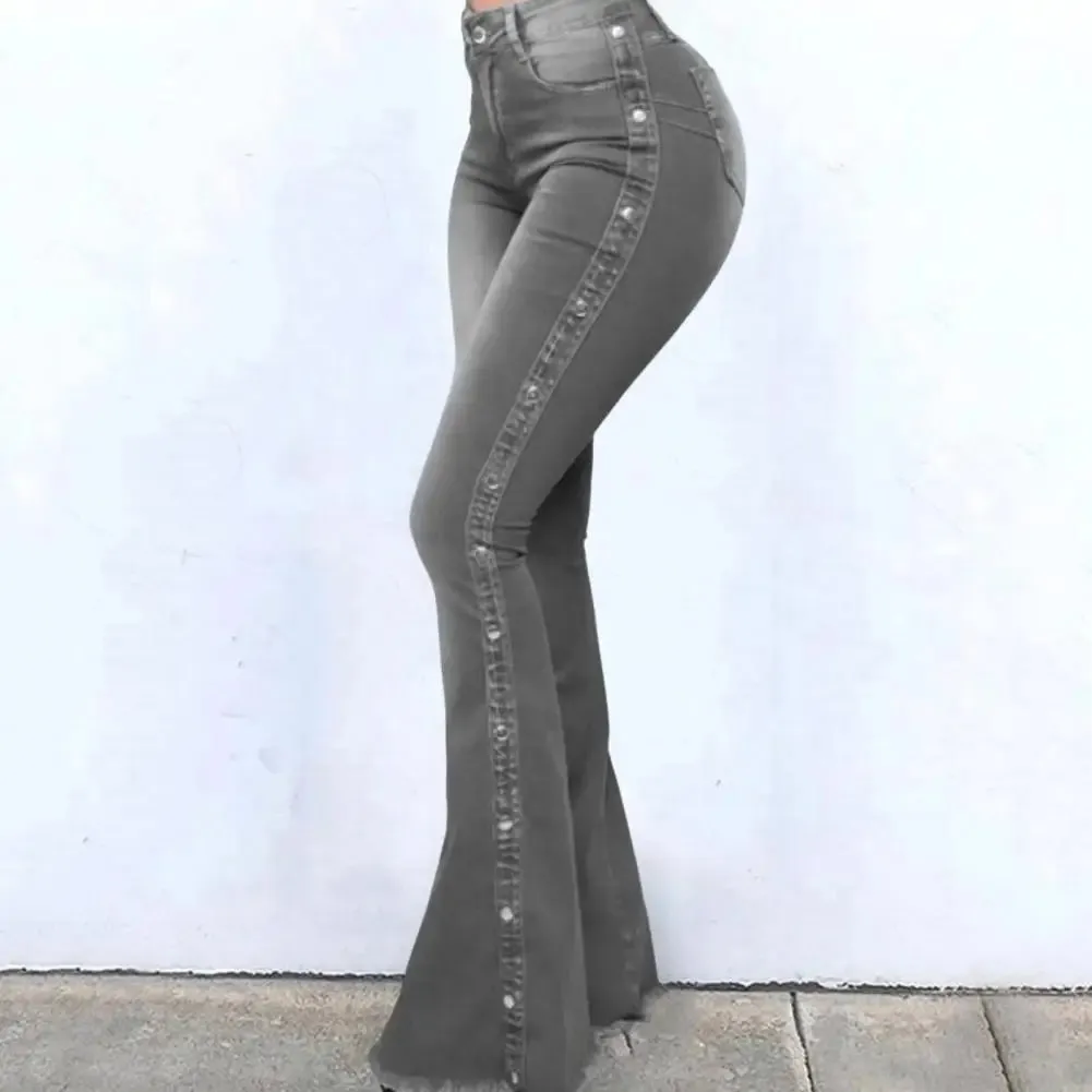 Trendy High Waist Flare Wide Leg Jeans