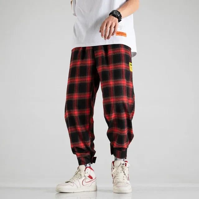 Trendy Plaid Streetwear Pants Men's New Comfortable Pant Summer Loose Comfortable Casual All-match Korean Joggers Trousers