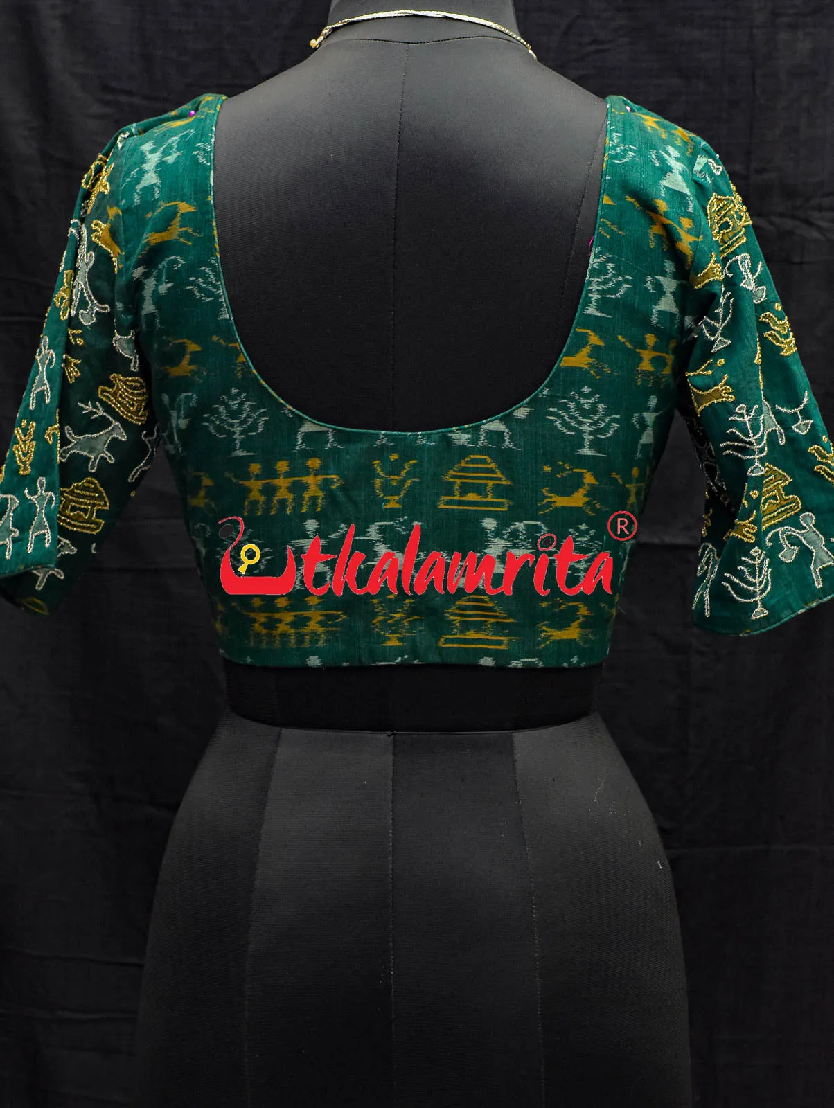 Tribals and Deer Green Designer (Blouse)