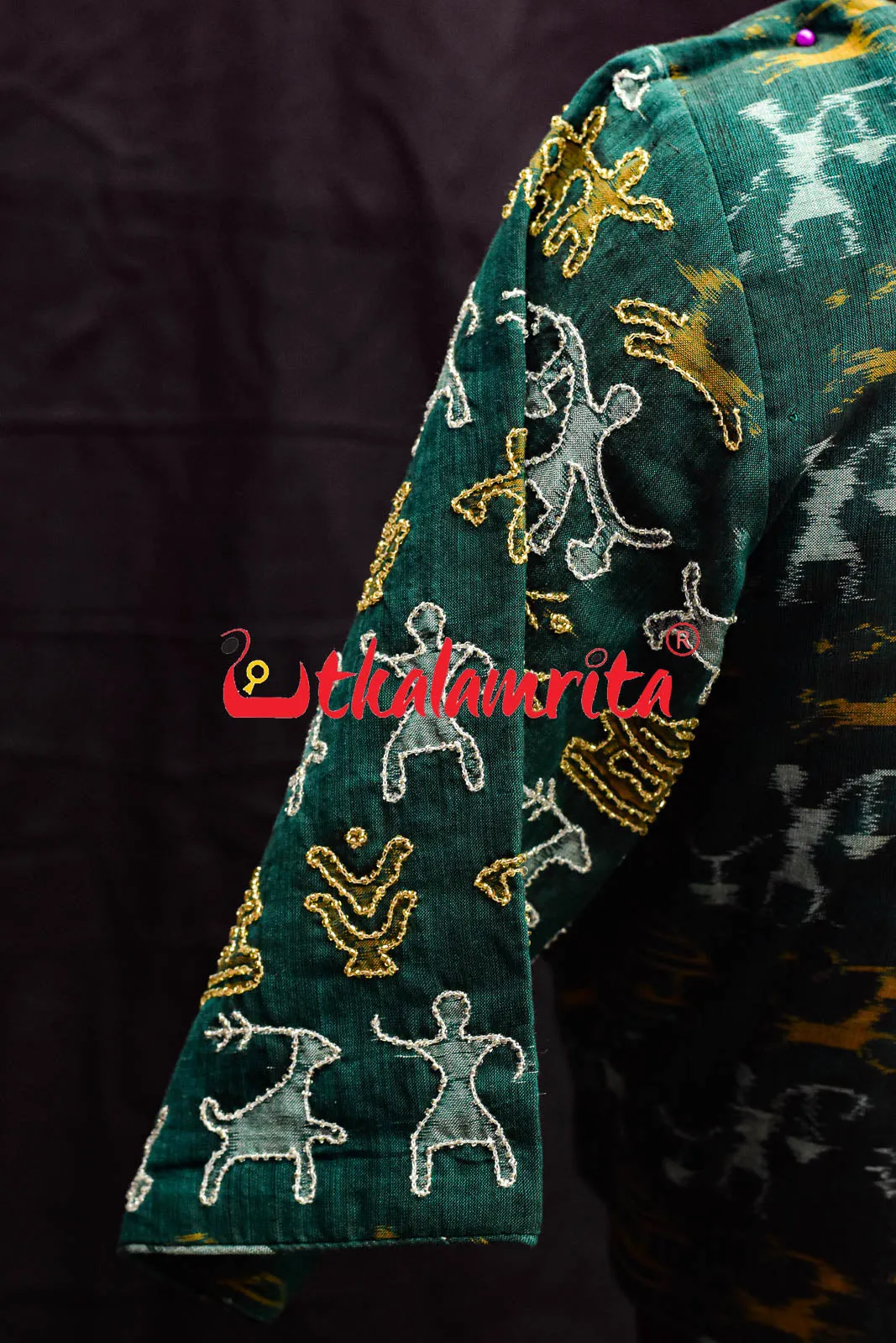 Tribals and Deer Green Designer (Blouse)