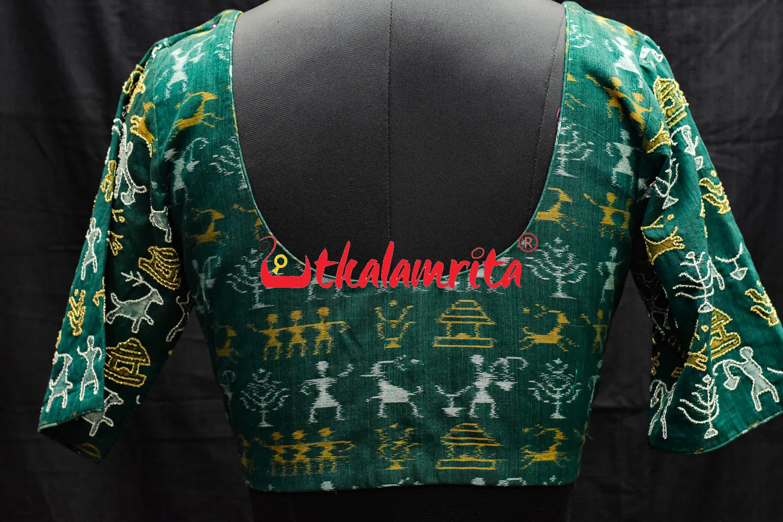 Tribals and Deer Green Designer (Blouse)