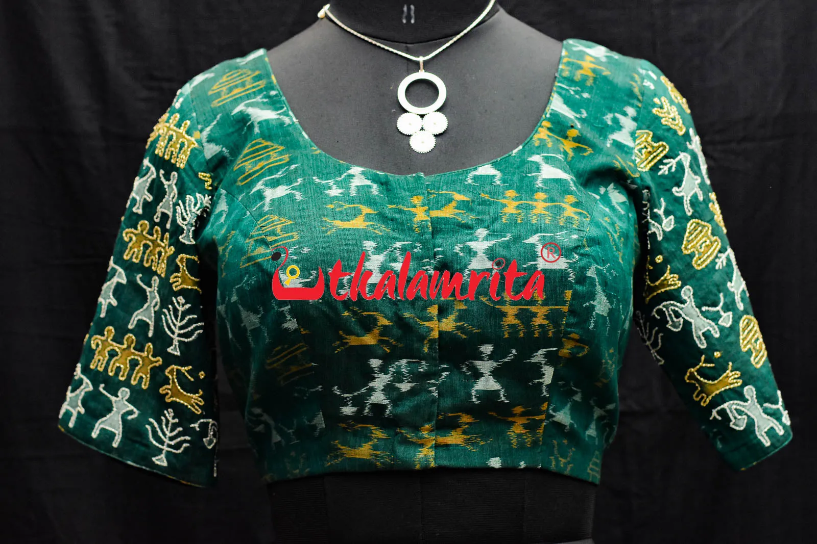 Tribals and Deer Green Designer (Blouse)