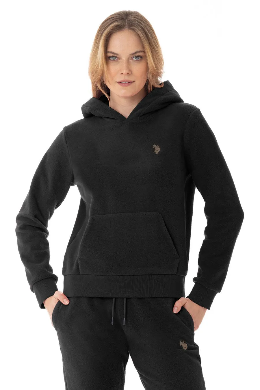 US POLO  WOMENS HOODIE IN BLACK