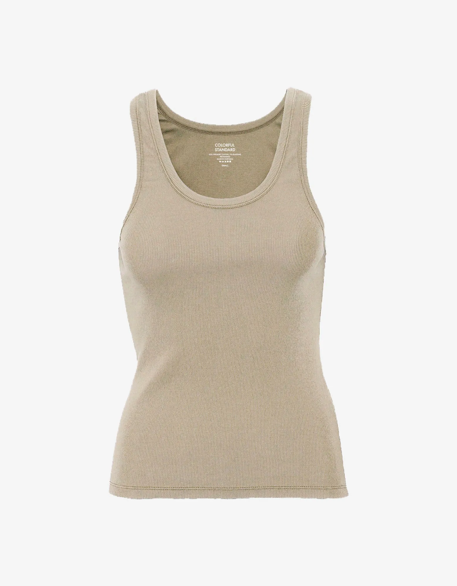 Women Organic Rib Tank Top - Oyster Grey