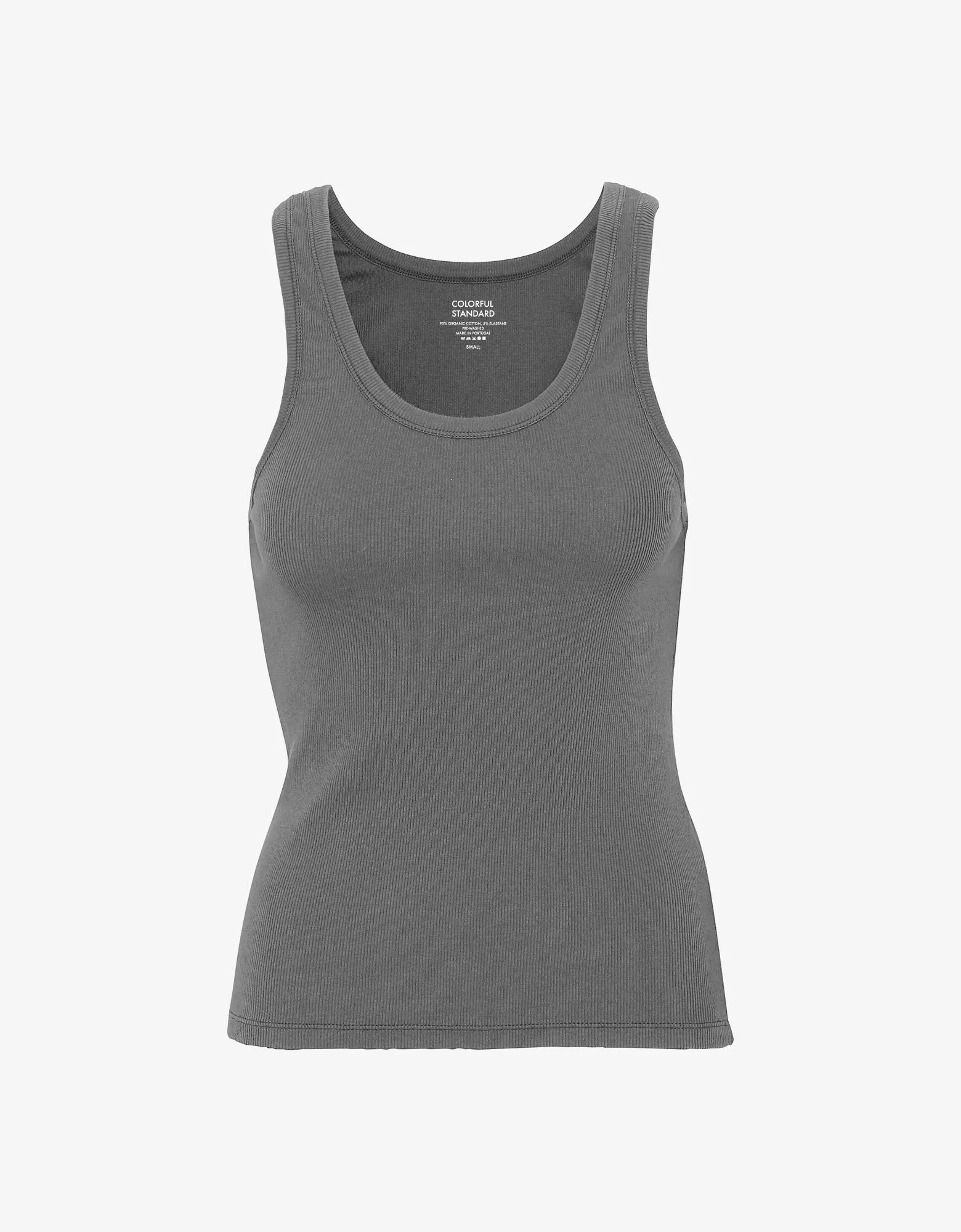 Women Organic Rib Tank Top - Storm Grey