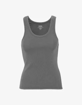 Women Organic Rib Tank Top - Storm Grey