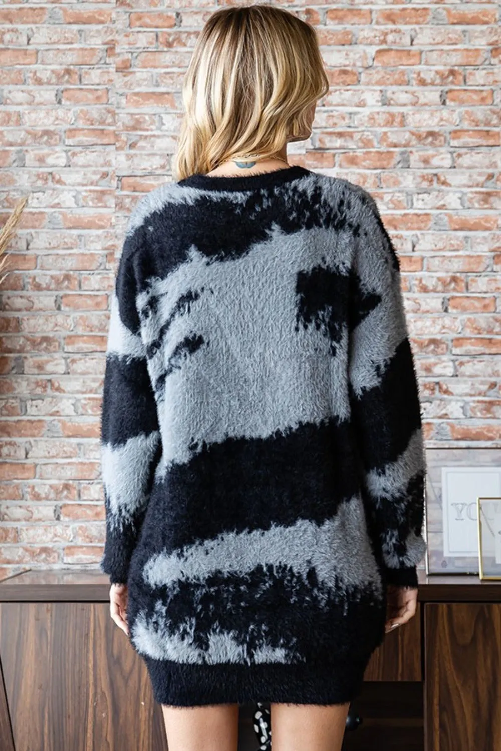 Woodland Wanderer Abstract Feather Yarn Sweater