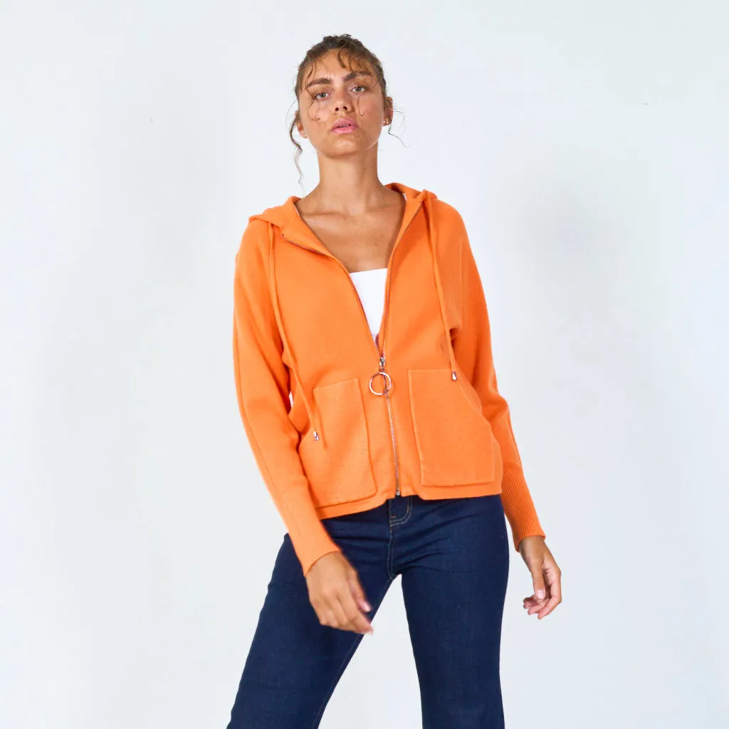 Zip-up hoodie with pockets wholesale